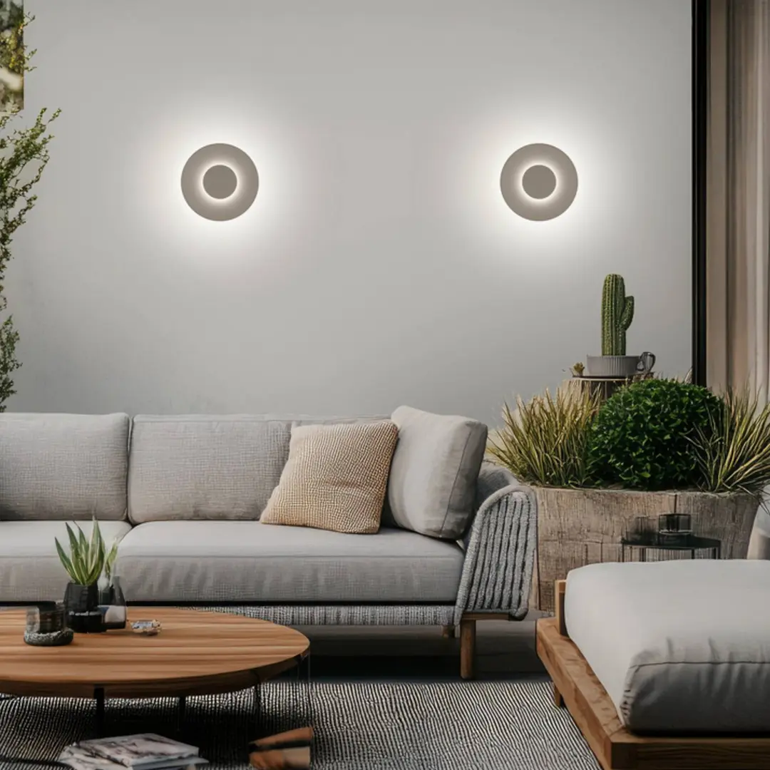Helestra LED-Außenwandleuchte BUD, dimmbar, hellbraun, IP65