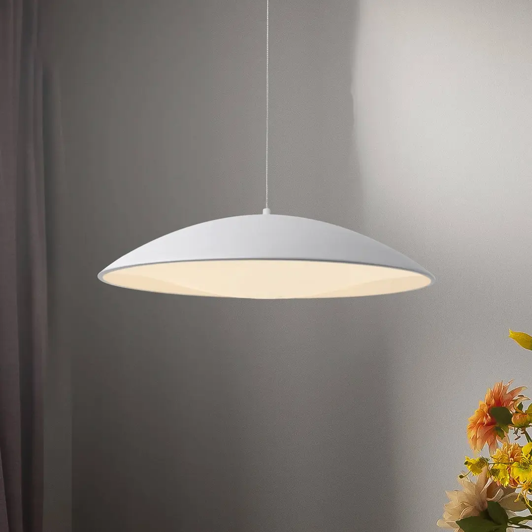 Schöner Wohnen LED-Hängeleuchte LENTE, weiß, Ø 50 cm, Metall, switchdim