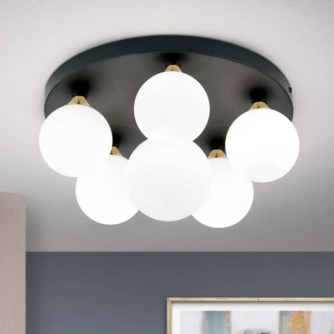 Orion Deckenlampe Snowwhite, Baldachin Ø 36 cm, schwarz