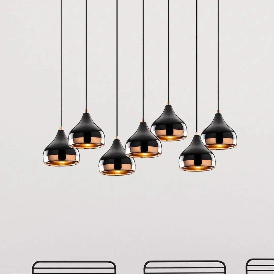 Opviq Hängeleuchte Yildo 6894, schwarz/kupfer, Metall, 7-flammig