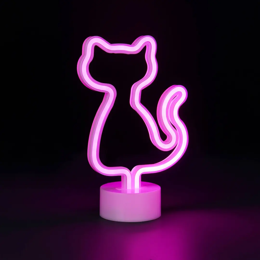 Reality Leuchten LED-Tischlampe Cat, weiß, Kunststoff, Stecker oder Batterie