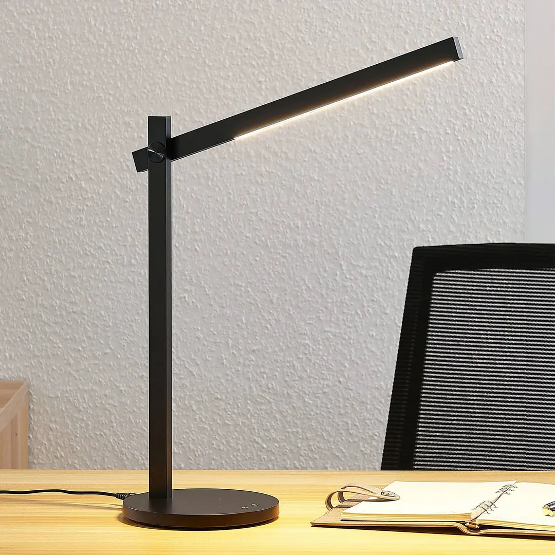 Lindby LED-Schreibtischlampe Loretta, 43 cm, schwarz, CCT