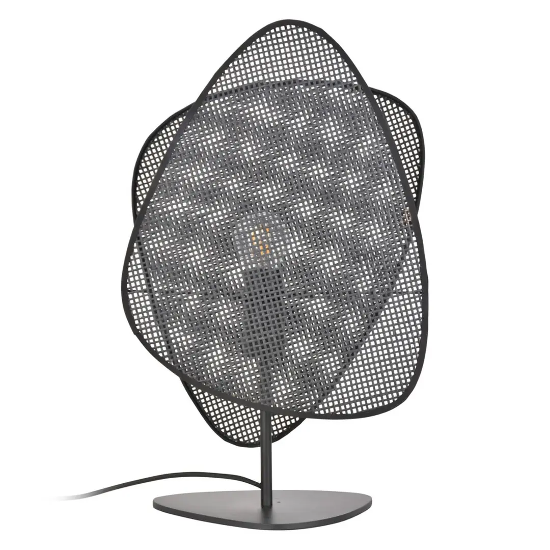 MARKET SET Tischleuchte Screen, schwarz, Rattan, 51 cm hoch