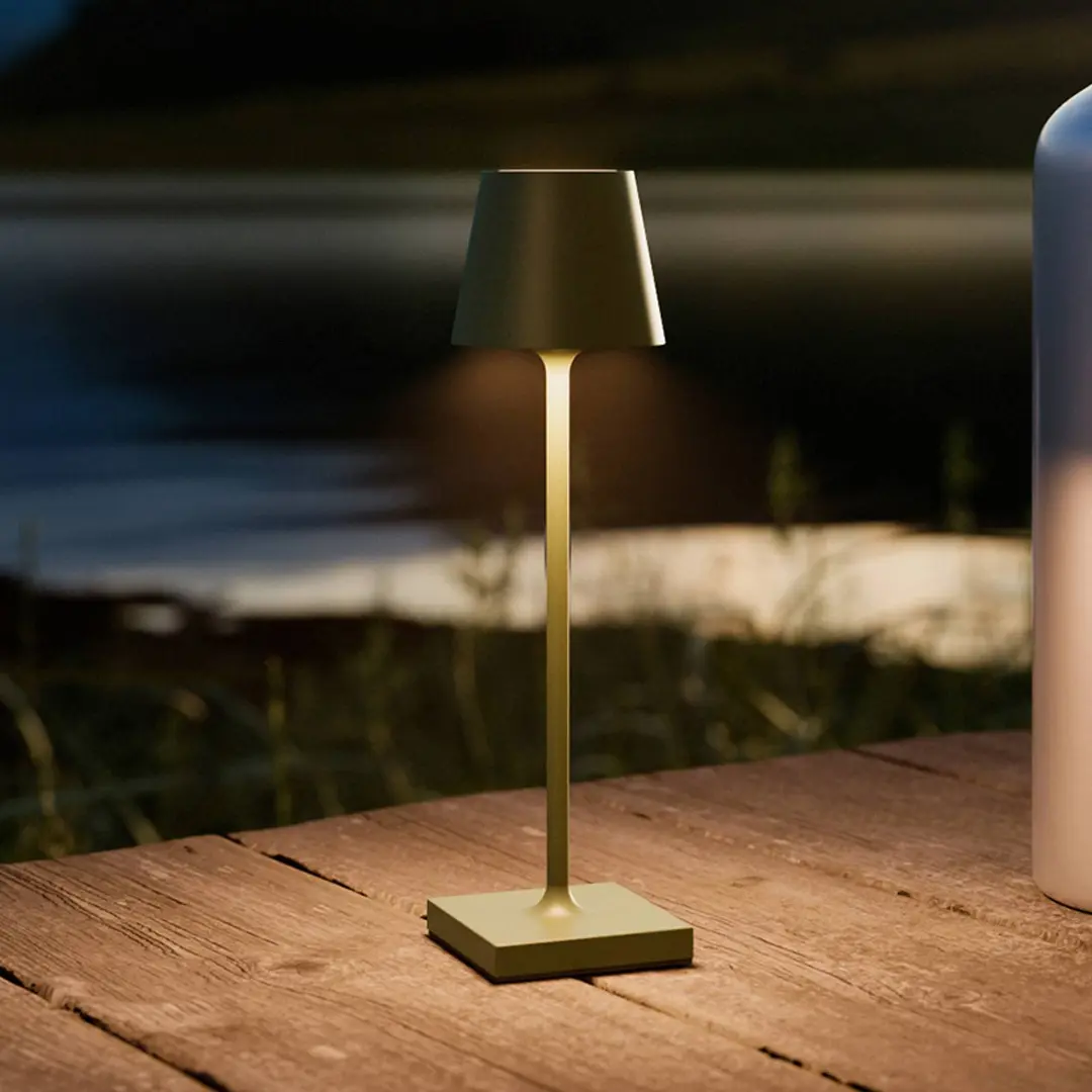 Sigor LED-Akkutischlampe Nuindie pocket, tannengrün, IP54, dimmbar