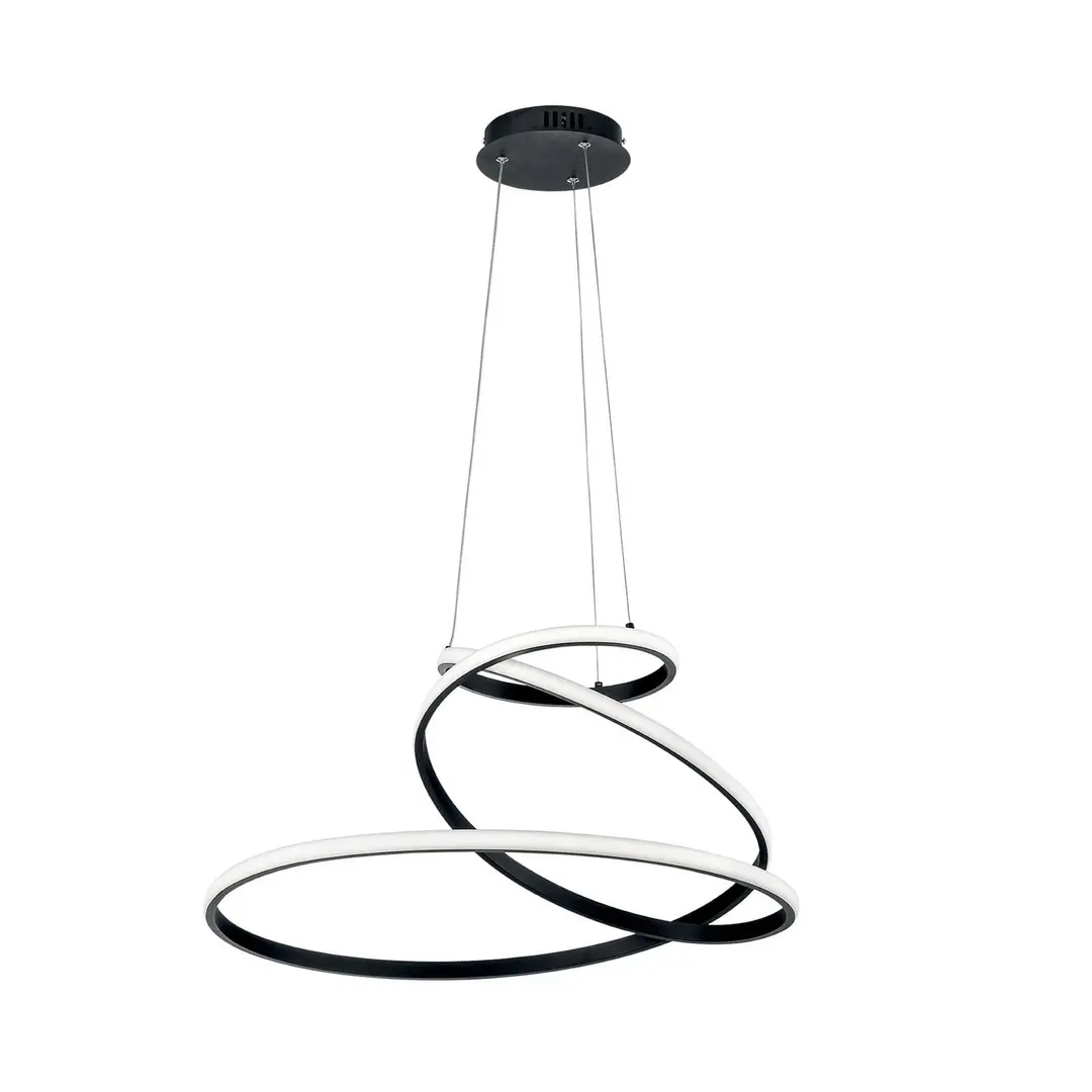 Luce Ambiente Design LED-Hängelampe COASTER, schwarz, Ø 60 cm, Metall, CCT