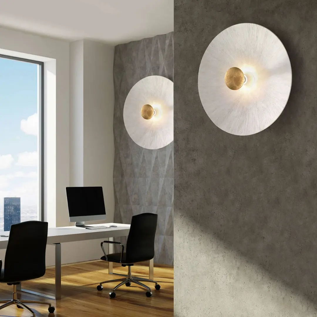 austrolux Wandleuchte Moon Sun, Ø 54 cm, weiß/gold