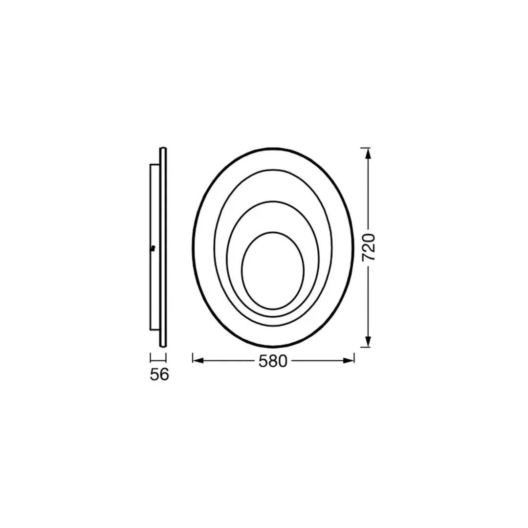 OSRAM LED-Deckenleuchte ORBIS SPIRAL OVAL, Ø 72 cm weiß 63 W