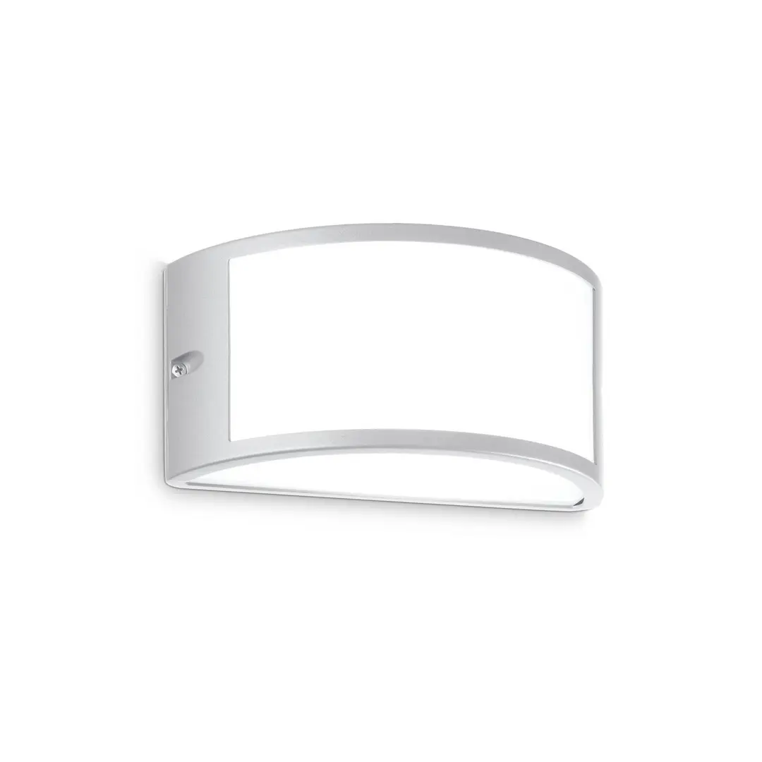 Ideal Lux Außenwandleuchte Rex 1, grau, Aluminium, IP44, E27
