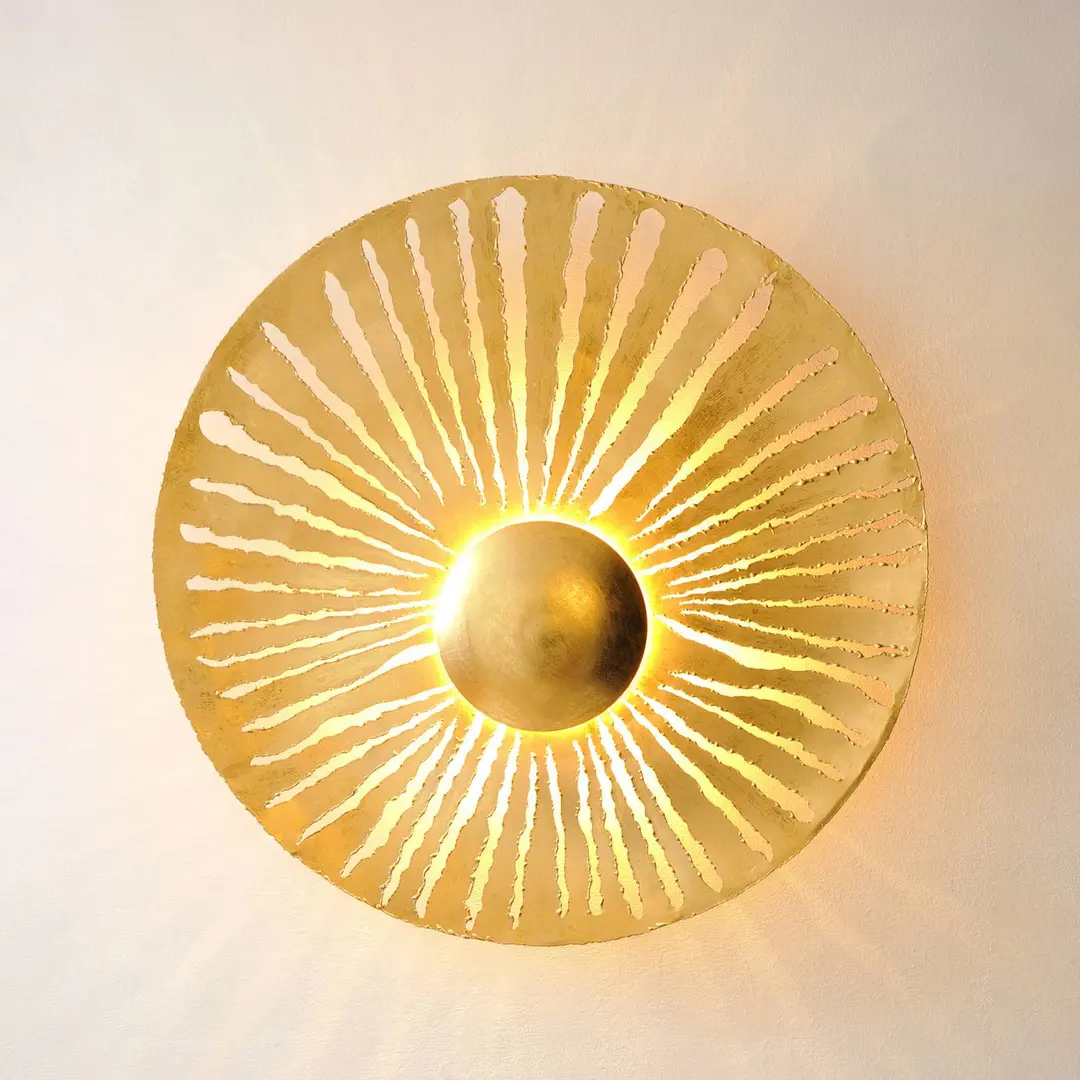 Holländer Wandleuchte Pietro, goldfarben, Ø 71 cm, Eisen