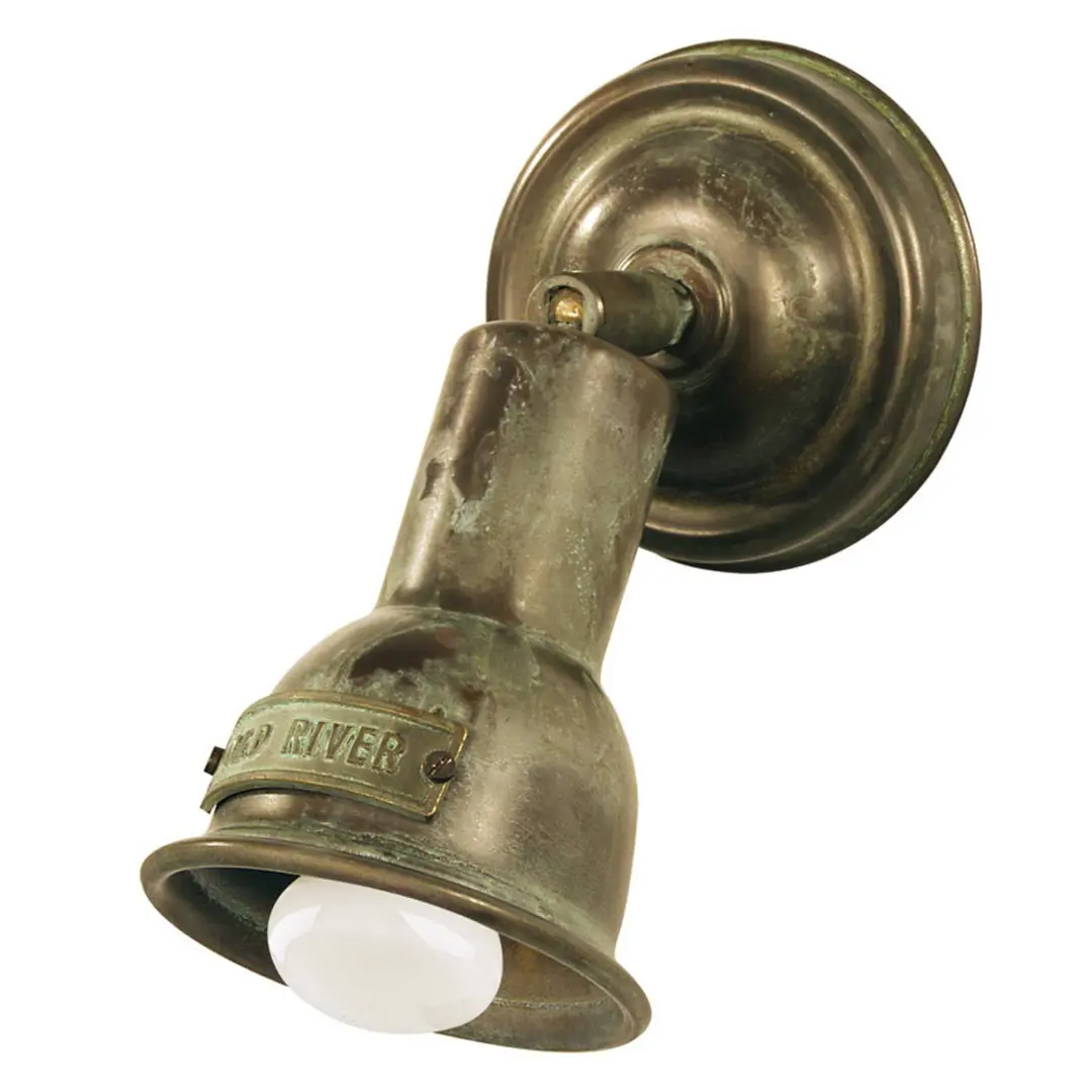 Moretti Luce Schwenkbare Wandleuchte Spotisland, altmessing