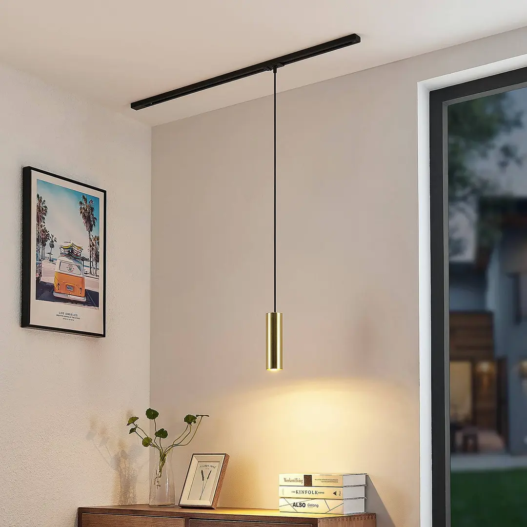 Lindby Pendellampe Linaro, 20 cm, gold, 1-Phasen, GU10