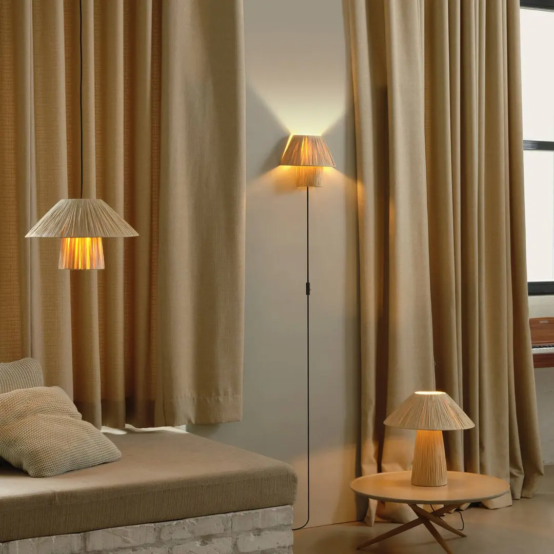 OSRAM Wandleuchte Decor Bamboo Paper Hut, Bambus E27 Stecker