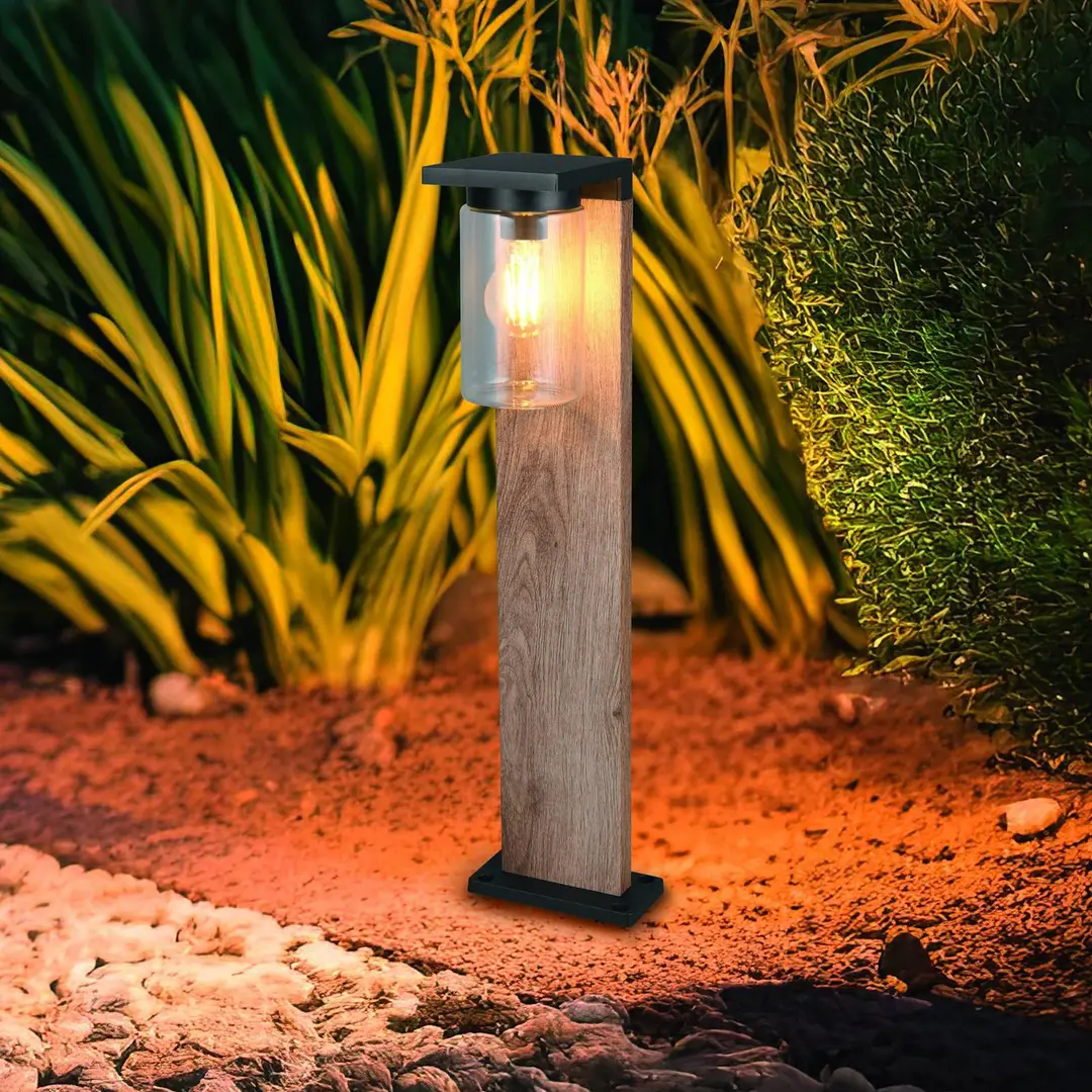 Trio Lighting Wegeleuchte ARDILA, Holzoptik, Höhe 65 cm, Metall/Glas, IP44