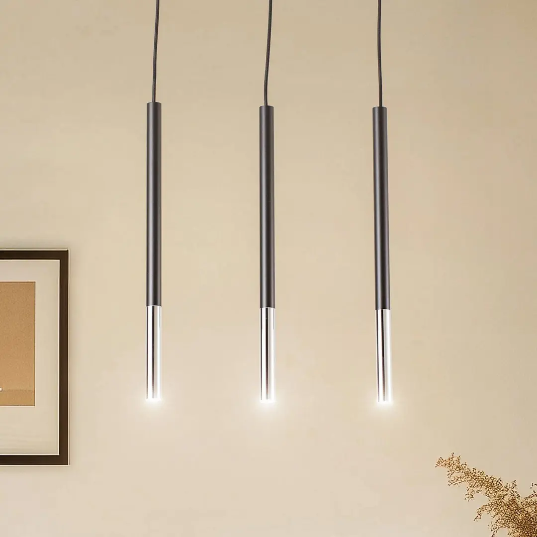 SOLLUX LIGHTING Hängelampe Thalassa, schwarz/chrom, 30 cm, G9