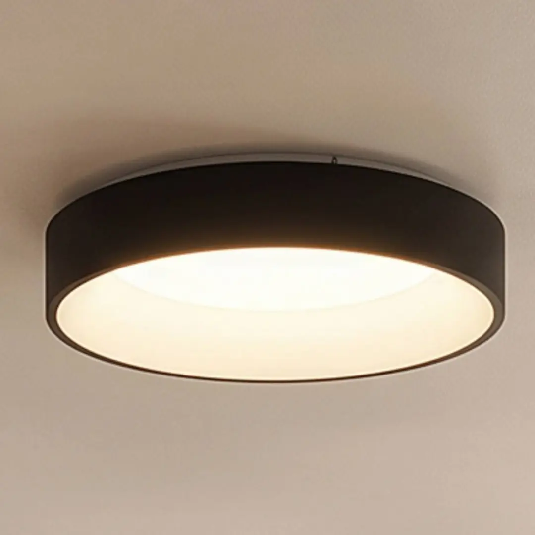 Arcchio LED-Deckenlampe Aleksi, Ø 45cm, schwarz, Metall, CCT
