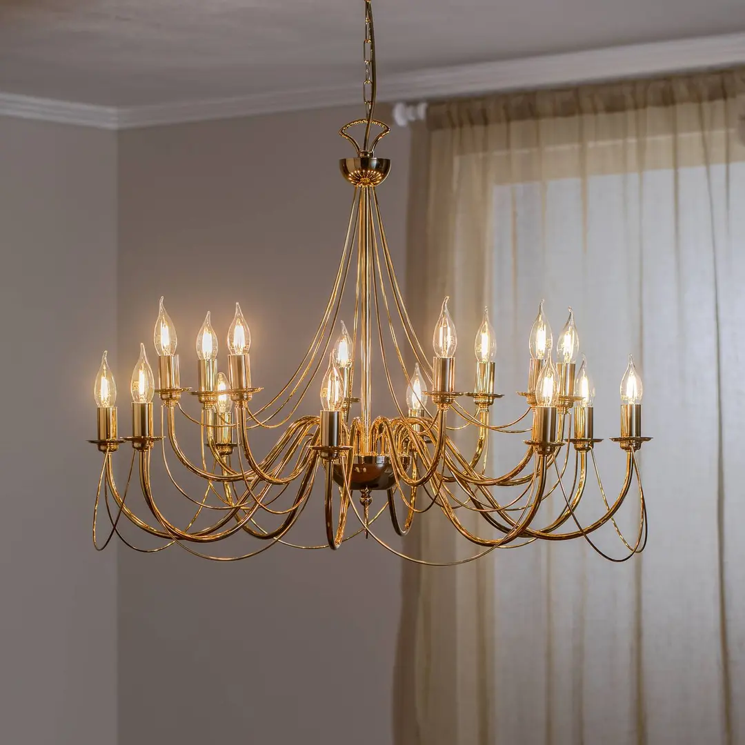 Domiluce Kronleuchter Retro, 16-flammig, gold