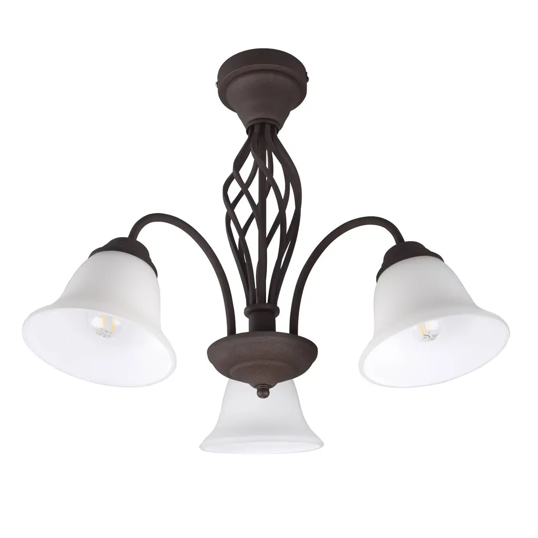 Trio Lighting Deckenleuchte Rustica, rostfarben, dreiflammig
