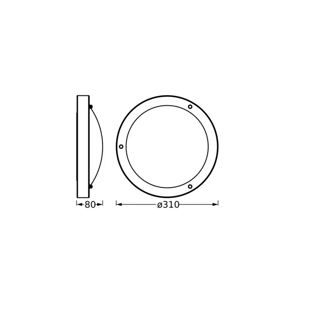 OSRAM Deckenlampe BATHROOM, schwarz Ø 31 cm Metall/Glas IP44