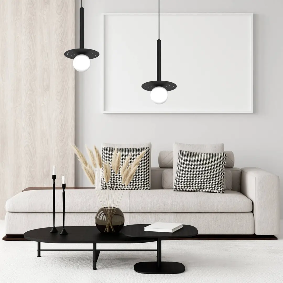 Eko-Light Hängeleuchte Futura, schwarz/weiß, einflammig