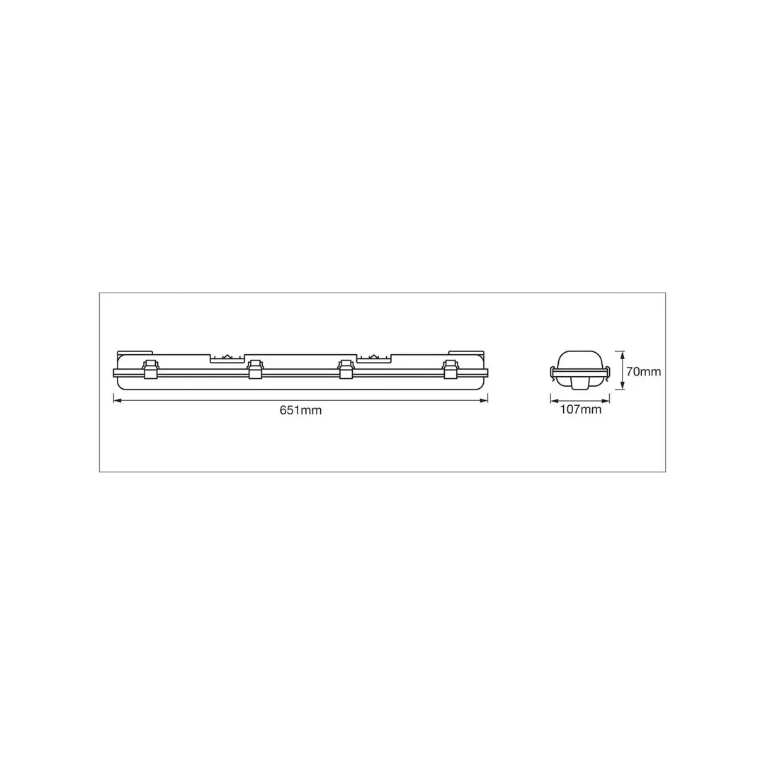 OSRAM Feuchtraumlampe SUBMARINE, 65 cm, 2 x 7 W G13-LED IP65