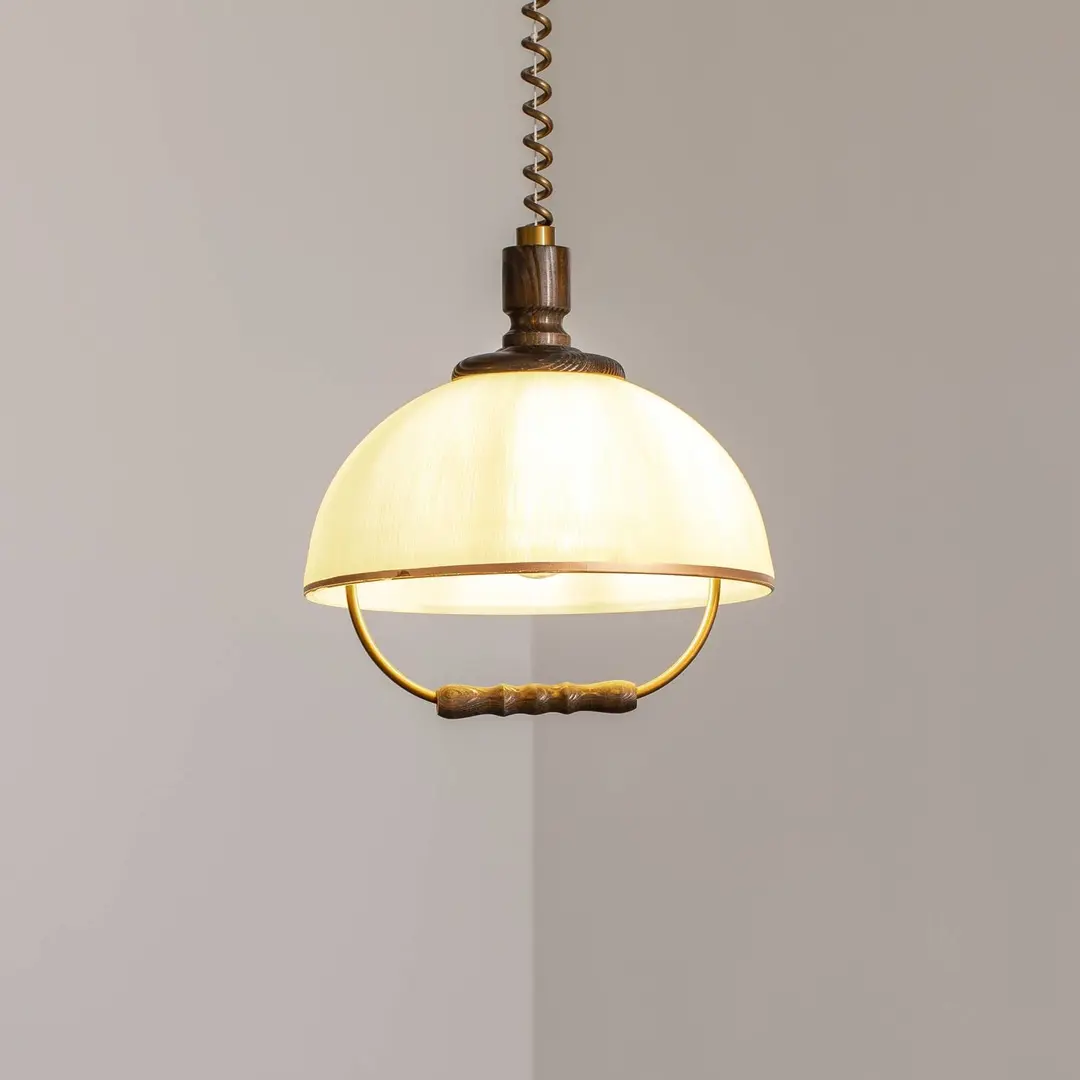 Lamkur Hängeleuchte Ilsa, weiß/gold, Ø 30 cm, höhenverstellbar