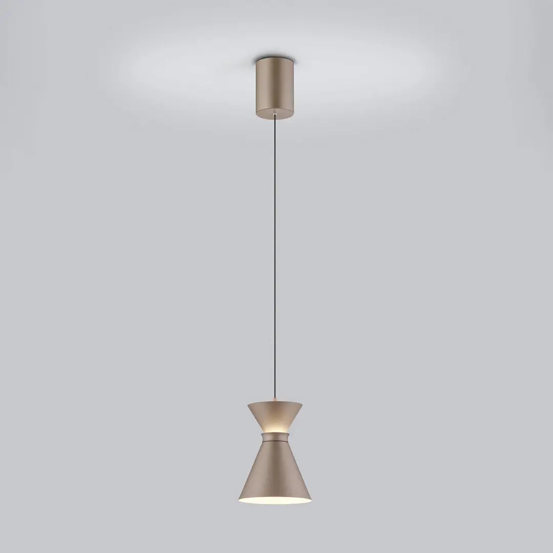 Helestra LED-Hängelampe LUK, braun, 1-flg., dimmbar