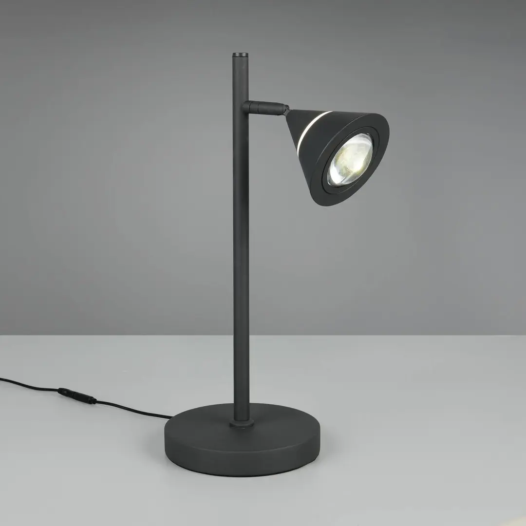 Trio Lighting LED-Tischlampe Romeo, Höhe 40 cm, schwarz, Metall, CCT
