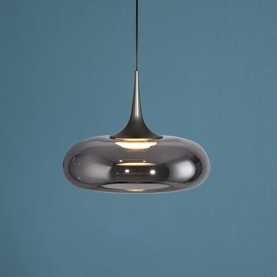 SCHÖNER WOHNEN LED-Hängelampe Posh 1-fl., Rauchglas, 3.000 K