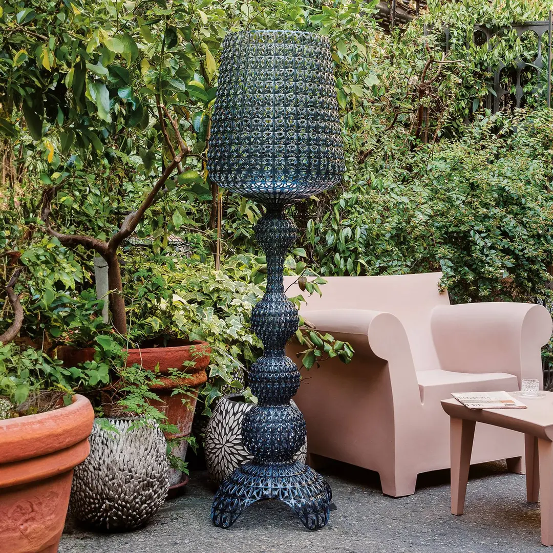 Kartell LED-Außenstehleuchte Kabuki, schwarz, IP44, dimmbar