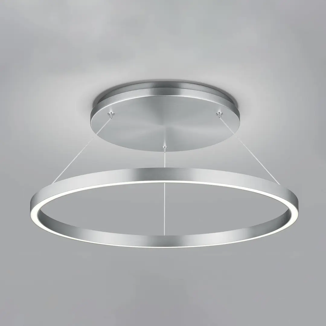 Knapstein LED-Hängeleuchte Lisa-D, ringförmig, nickel matt