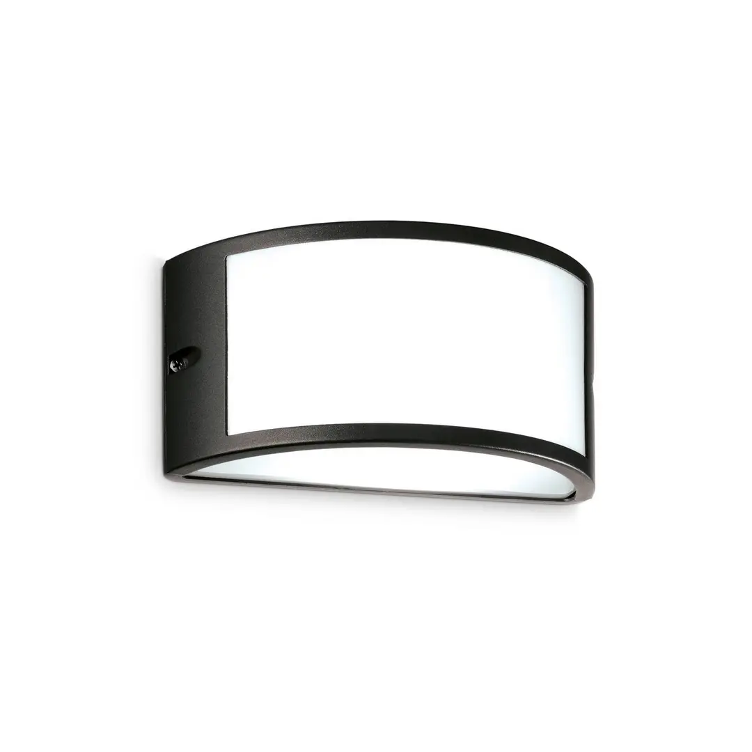 Ideal Lux Außenwandleuchte Rex 1, schwarz, Alu, IP44, E27