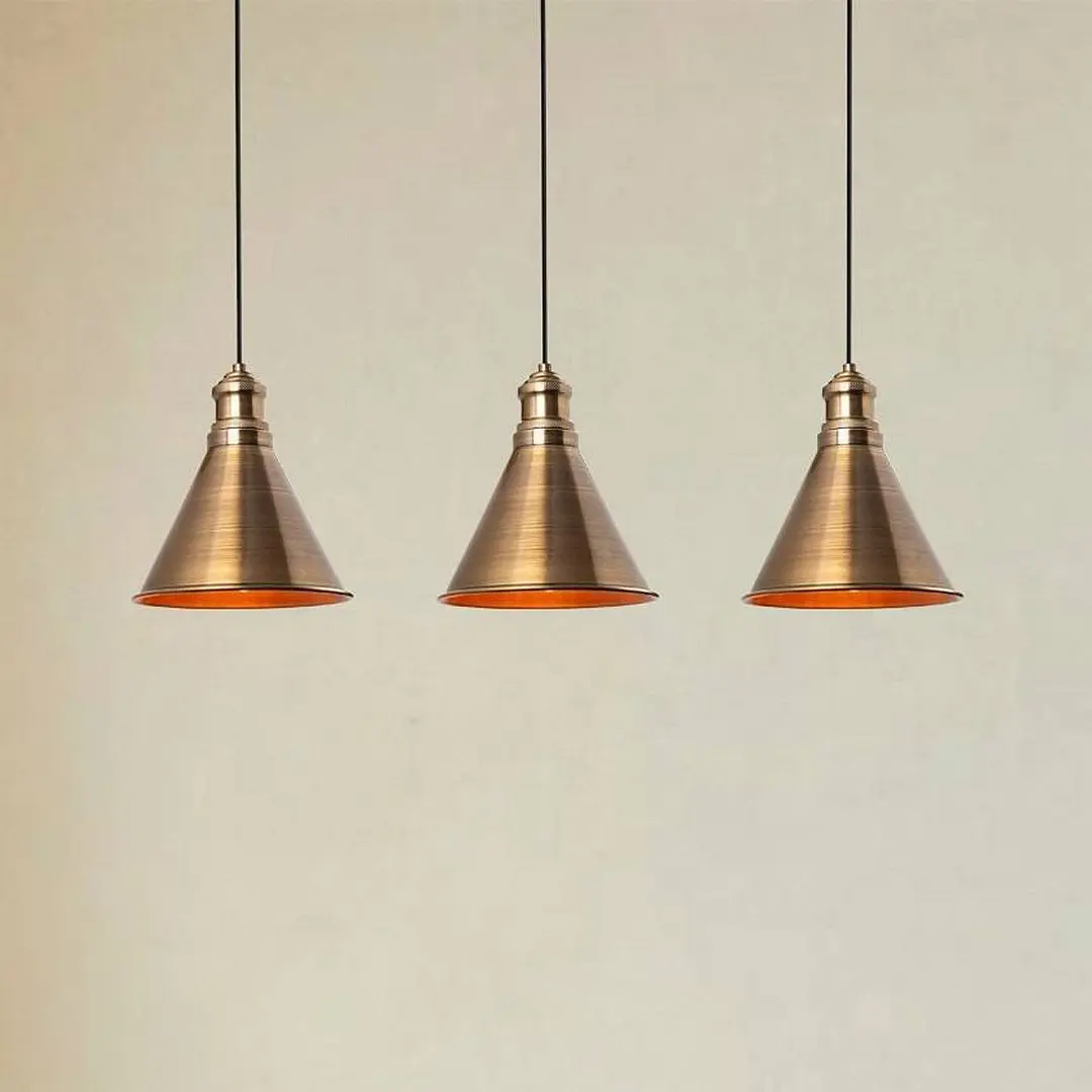 Opviq Hängelampe Sivani MR-314, gold antik, Eisen 3-flammig linear
