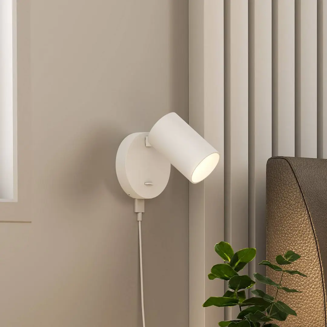 Deko-Light Wandstrahler CAN TILT, weiß, Ø 10 cm, Metall, Schalter, USB