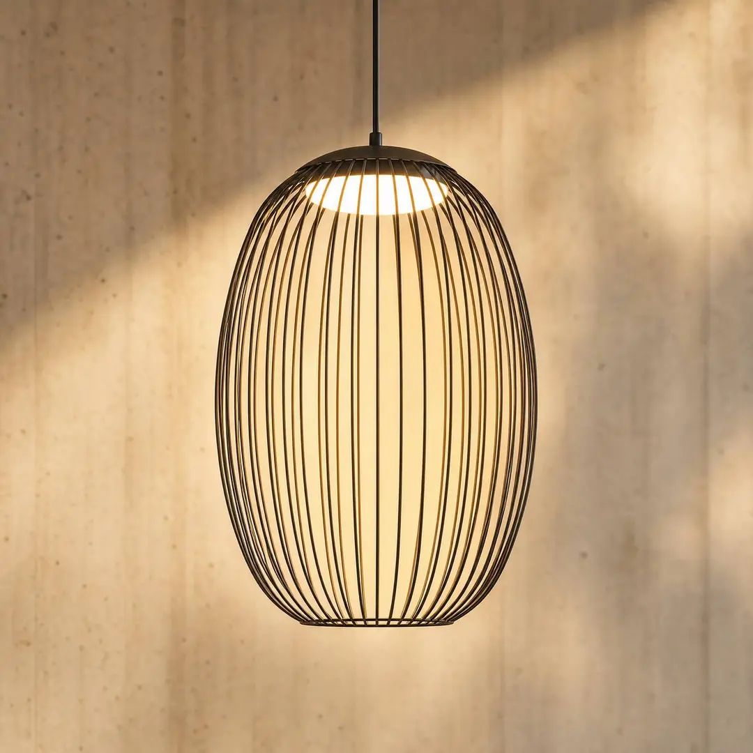 Lucande LED-Außenhängeleuchte Richi, schwarz, Ø35cm, dimmbar