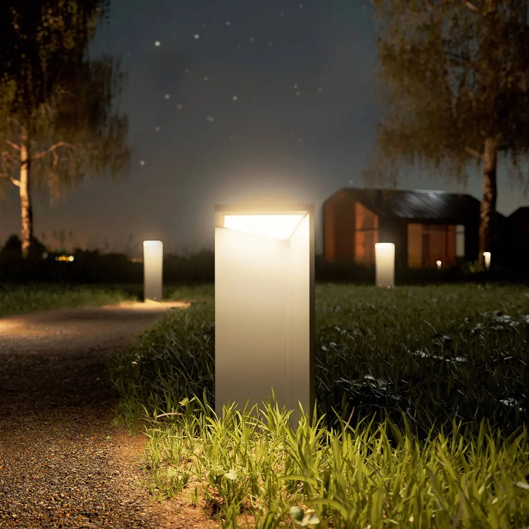Sigor LED-Akku-Solarleuchte Nusolar anthrazit, Höhe 34cm