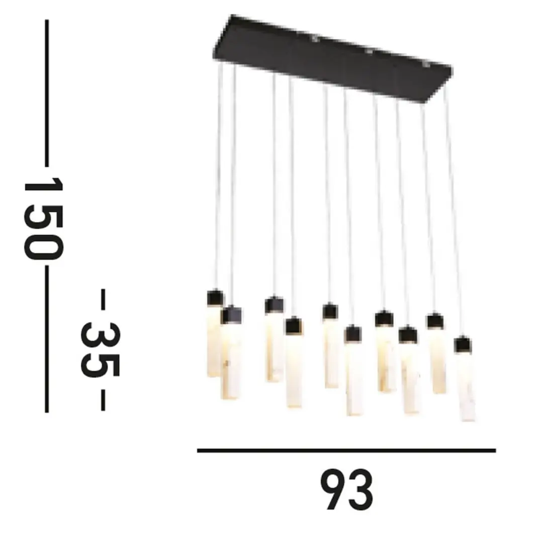 Searchlight LED-Hängeleuchte Moonbeam, 10-flammig, schwarz, weiß, Metall