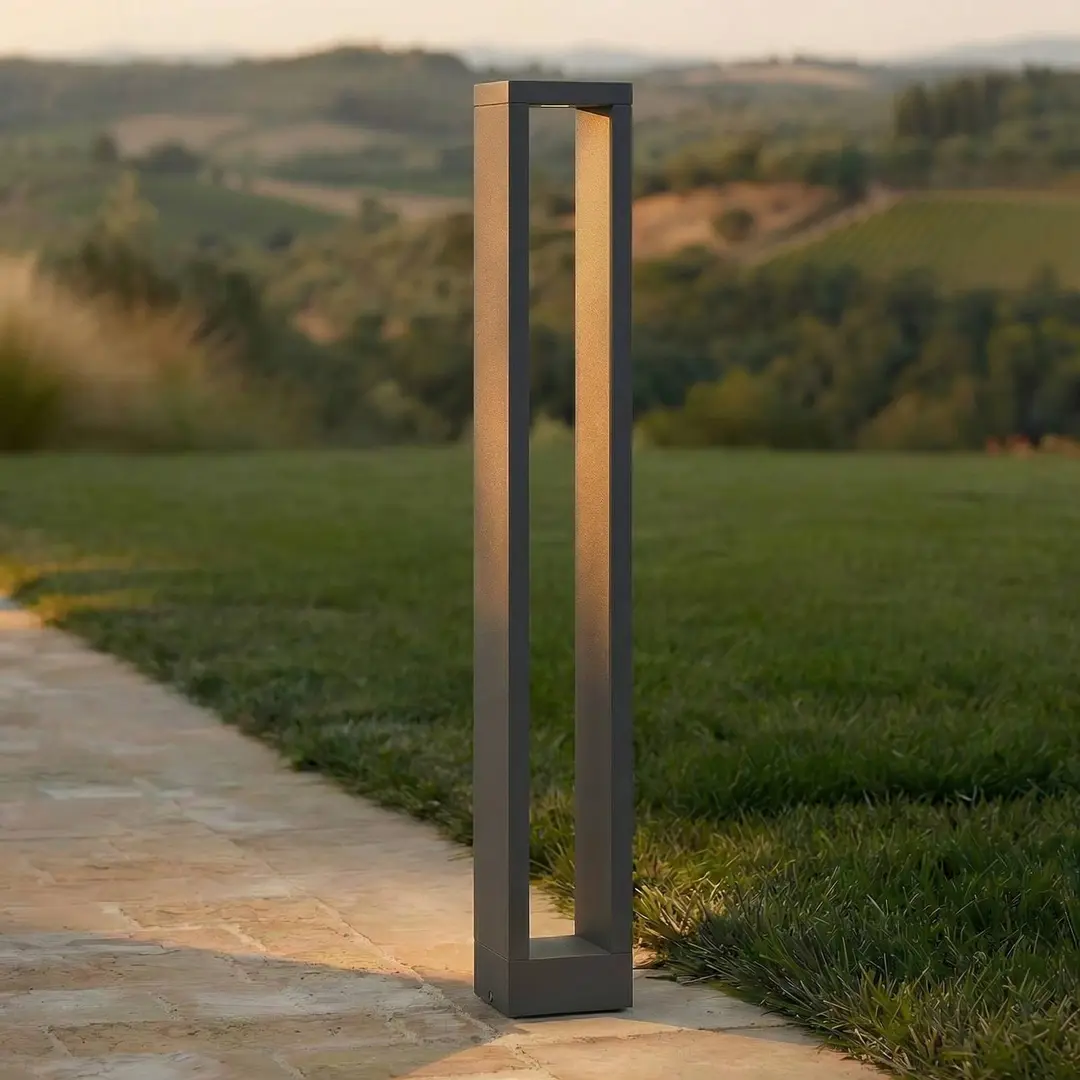Lucande LED-Wegelampe Jupp, 90 cm, anthrazit, Metall, IP54