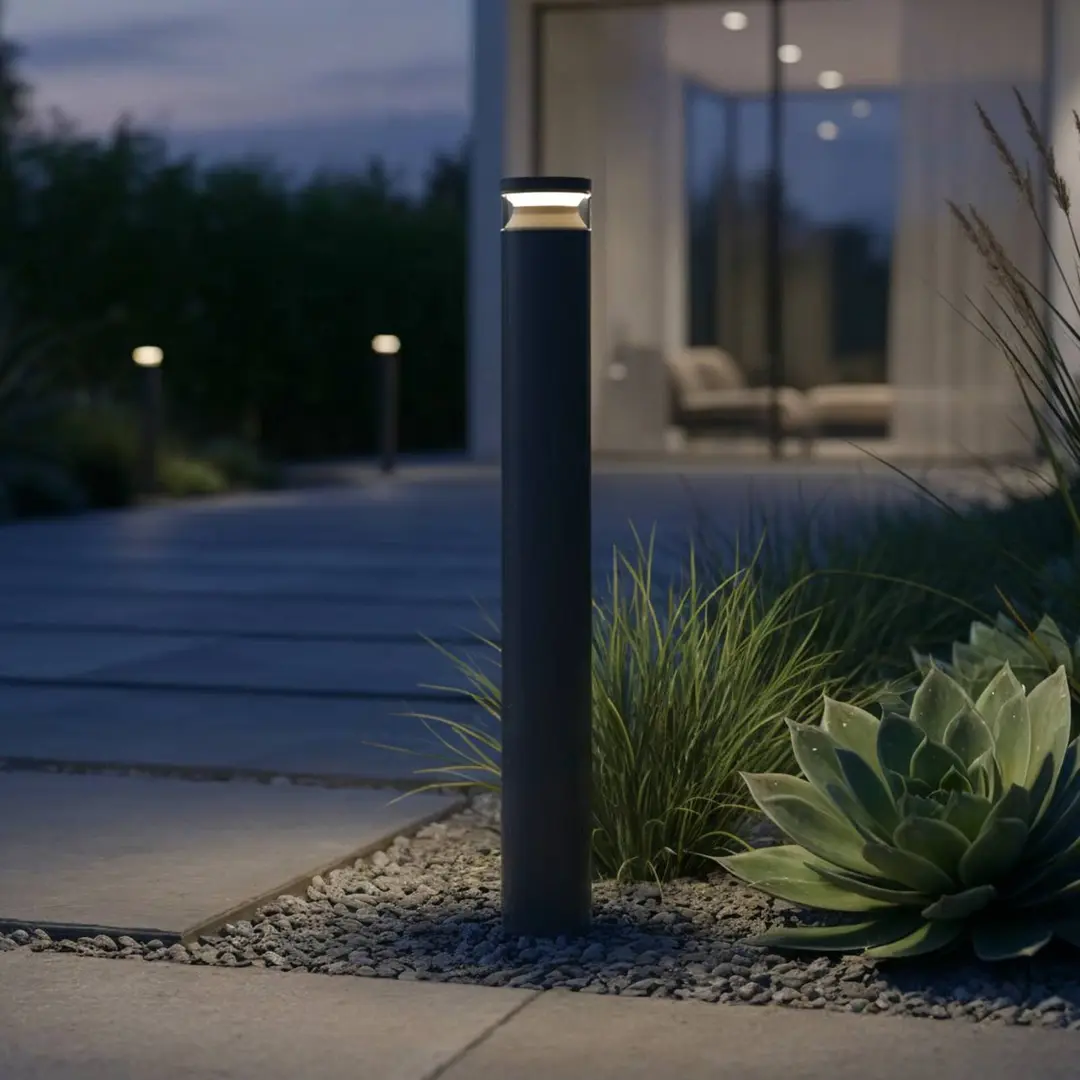 Ideal Lux LED-Wegeleuchte Boeing, Höhe 100 cm, schwarz, IP65