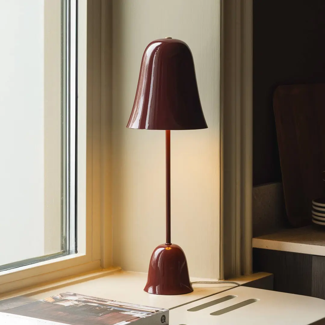 Globen Lighting Tischlampe Blåklockan, weinrot, Höhe 56 cm