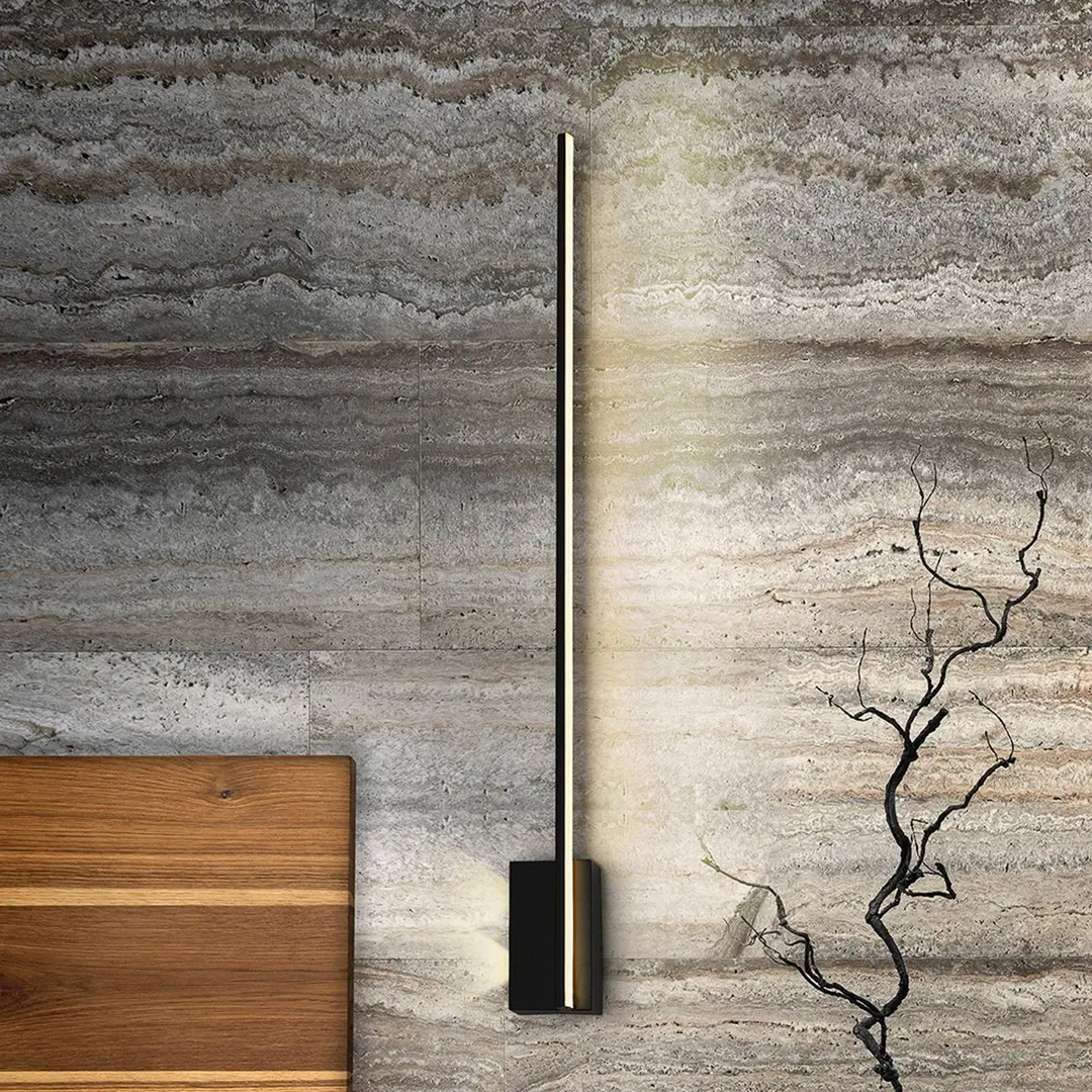 Schuller Valencia LED-Wandlampe Stick, Höhe 80 cm, schwarz, Metall