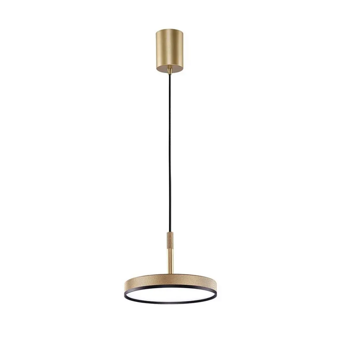 Viokef LED-Pendellampe Don, goldfarben, Ø 20 cm, Metall
