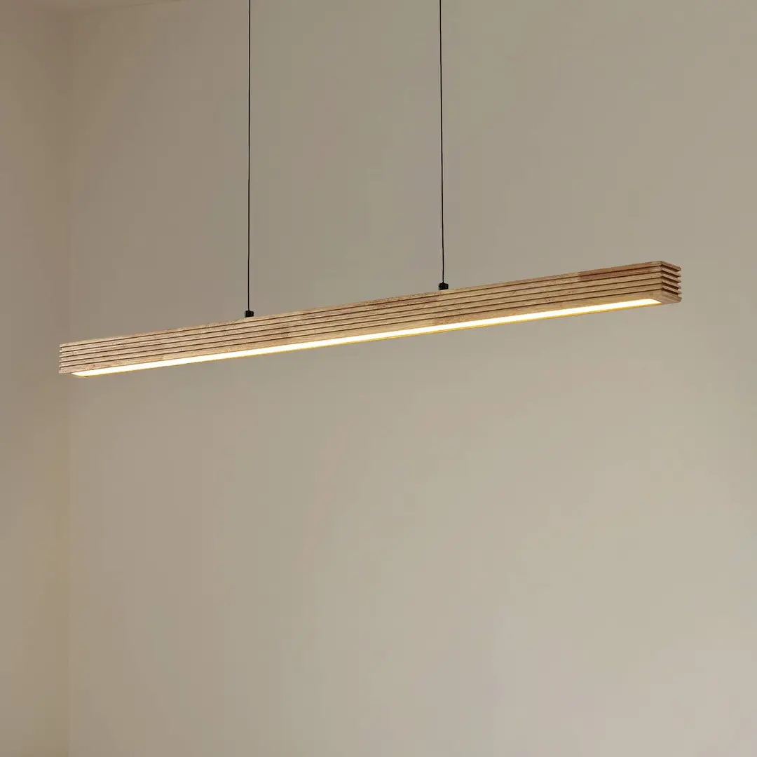 Lucande LED-Hängeleuchte Emara, holz hell, Eiche, CCT