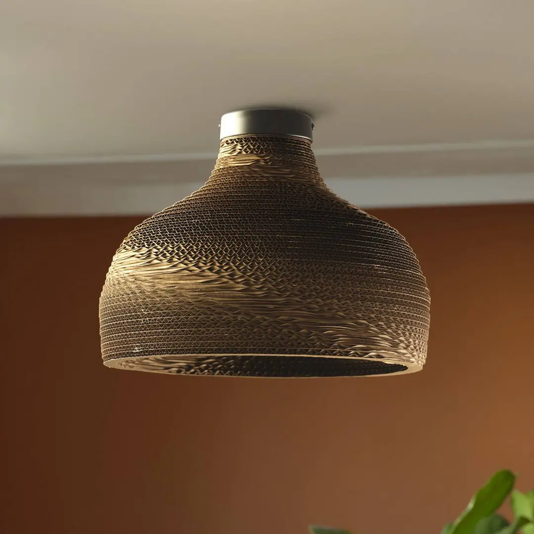 OSRAM Deckenleuchte HAT, braun, Ø 36 cm, Wellpappe, E27