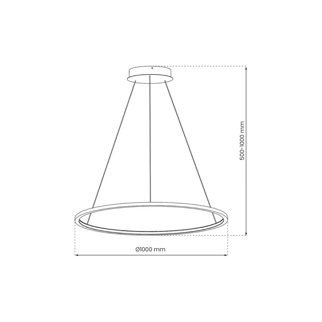 Milagro Lighting LED-Hängelampe Saturno, Ø 100 cm, goldfarben, 1-fl., 4.000 K