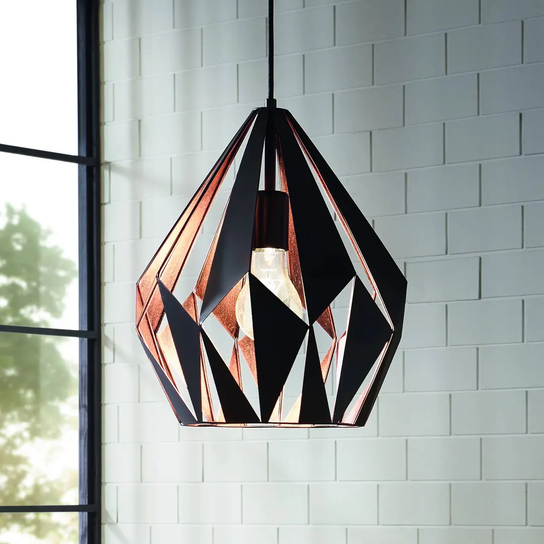 EGLO Hängeleuchte Carlton schwarz-kupfer Ø 31 cm