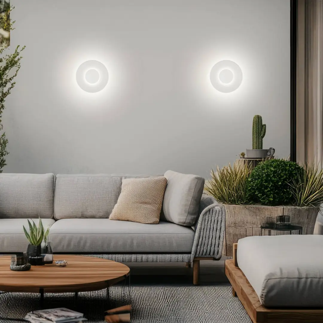 Helestra LED-Außenwandlampe BUD, dimmbar, weiß, IP65
