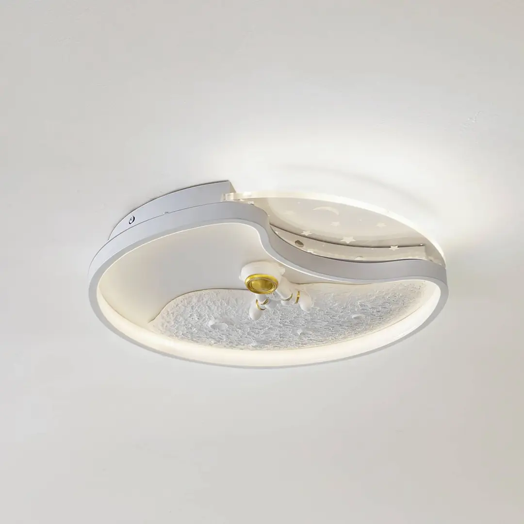 Lindby LED-Deckenleuchte Kosmo, 40 cm, weiß, Metall, Mond