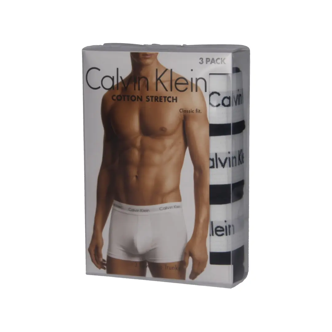 Calvin Klein 3P LOW RISE TRUNK, BLACK – Weiß