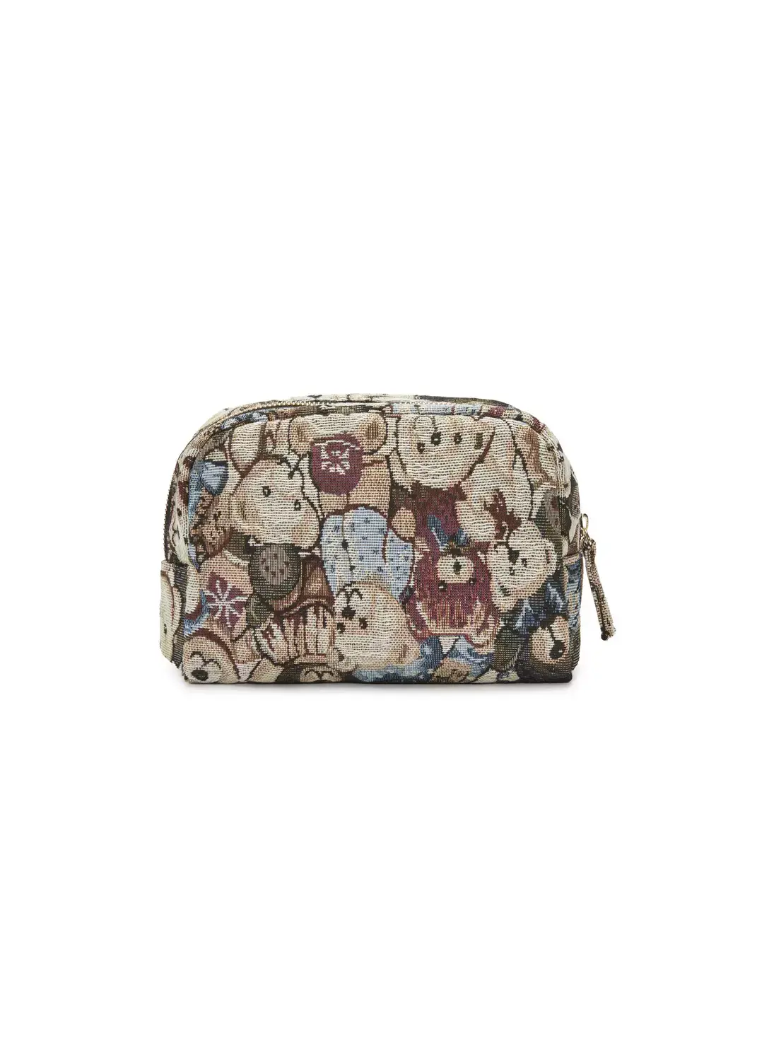 Codello COSMETIC BAG POLYESTER TEDDY BEAR ALL OVER beige-21X14X8,5CM, beige