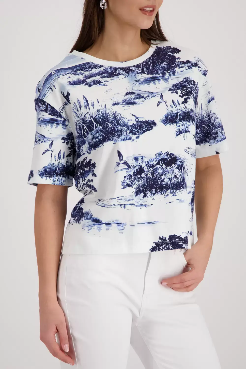 monari T-Shirt, marine gemustert